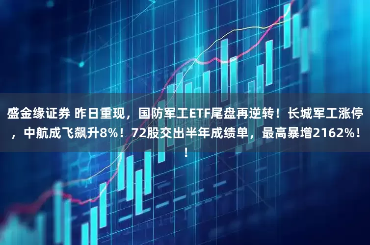 盛金缘证券 昨日重现，国防军工ETF尾盘再逆转！长城军工涨停，中航成飞飙升8%！72股交出半年成绩单，最高暴增2162%！